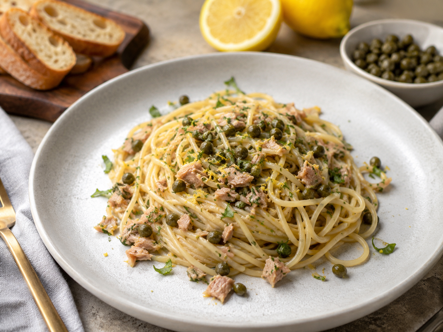 Tuna, Capers & Lemon Spaghetti