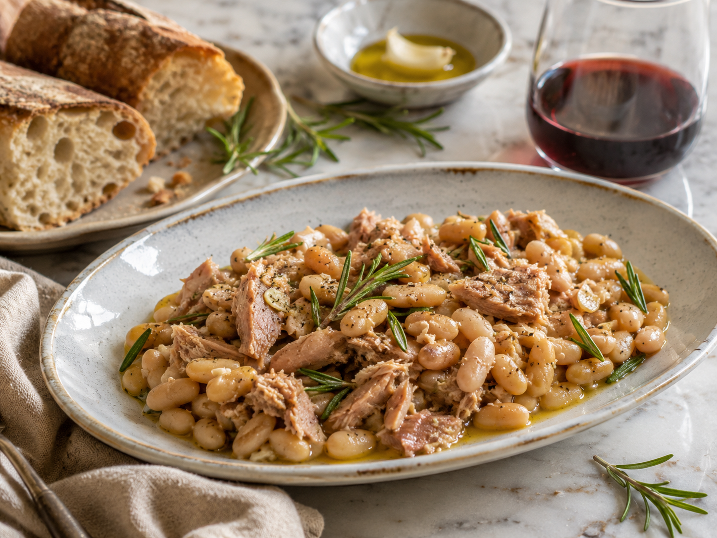 Italian Tuna & Cannellini Bean Skillet with Rosemary