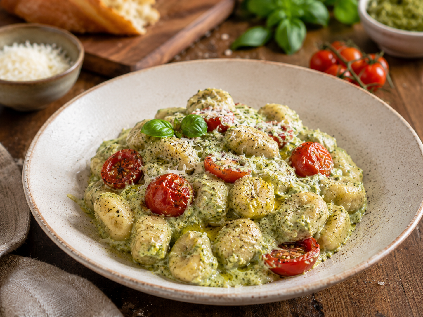 Creamy Pesto Ricotta Gnocchi